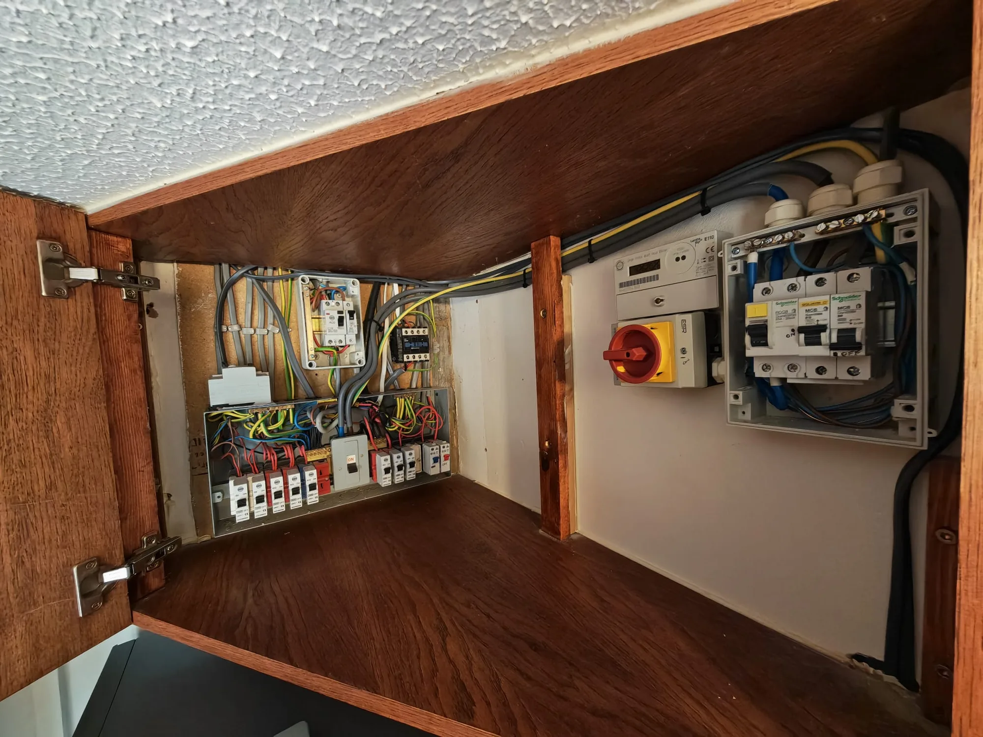 Completed consumer unit upgrade ready for testing